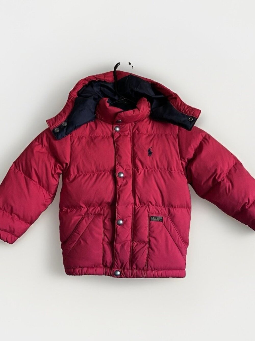 Polo Ralph Lauren Kids Red Down Puffer Jacket Coat Hooded Toddler Size 3/3T